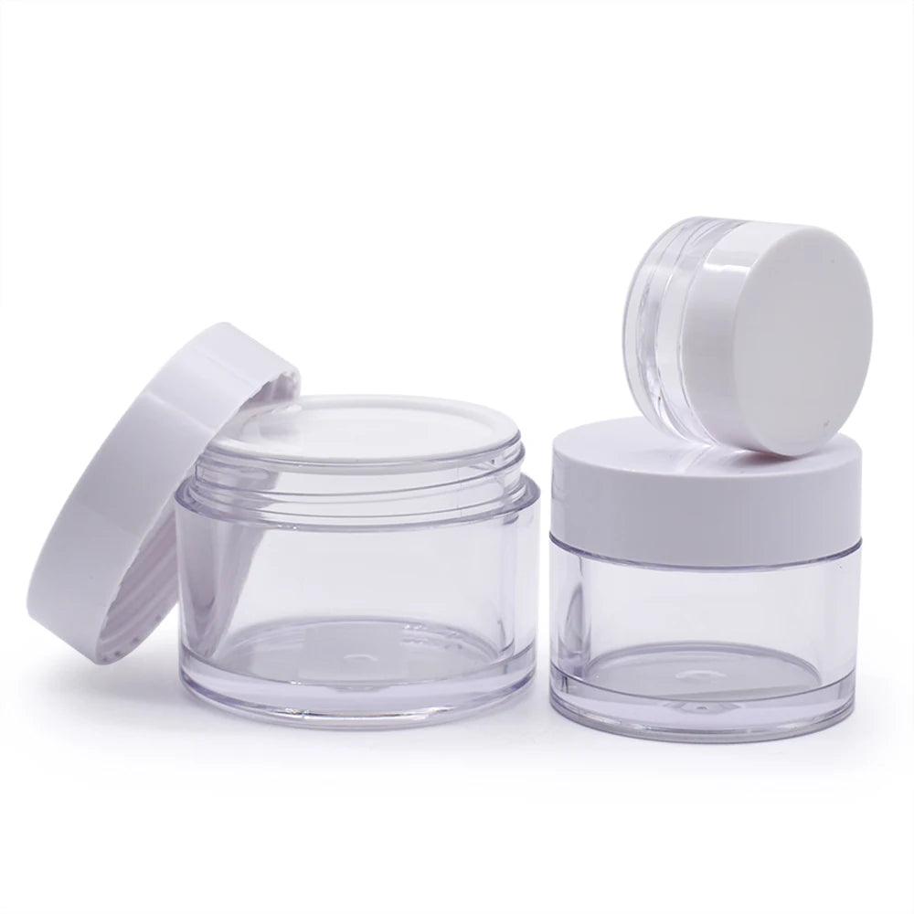 Wholesale Cosmetic Packaging 100ml 150ml 200ml 250ml 300ml  PetG Plastic Cosmetic Cream Jar with White Lid
