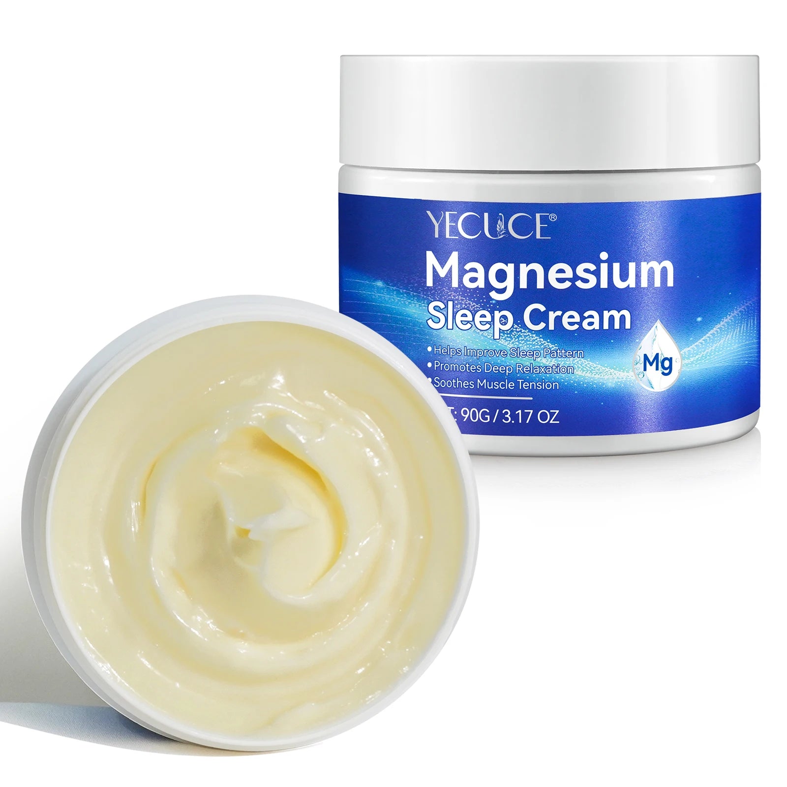 YECUCE Pure Premium Skin Body Magnesium Cream for Improve Sleep Muscle Soreness Promotes Relaxation