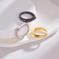 Wholesale Custom Engraved Stainless Steel Simple Geometric Rings for Women 18K Gold Plated Blank Jewelry Trendy Daily Wear