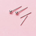 925 Sterling Silver Round Ball Stud Earrings for Women Jewelry MegaBDM