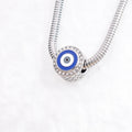 Fashion Stainless Steel Bracelets Blue Eyes Beads Charm Bracelet for Women DIY Chain Jewelry Party Best Gifts