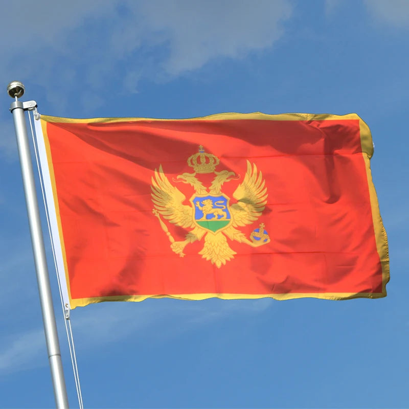 Wholesale Fast Shipping Customized Logo 100% Polyester Flags 3x5ft Montenegro All Country Flag