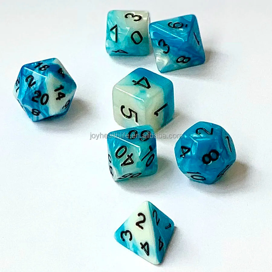 Resin Pink Pretty Purple DnD Dice Anime Bone Cthulhu Dnd Dice D&d Rolling D10 D20 Dice Set