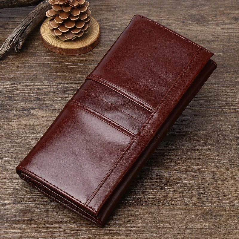 SCHLATUM New Designer RFID Genuine Cow Leather Women Wallet Fashionable Ladies Slim Long Money Clip Wallets