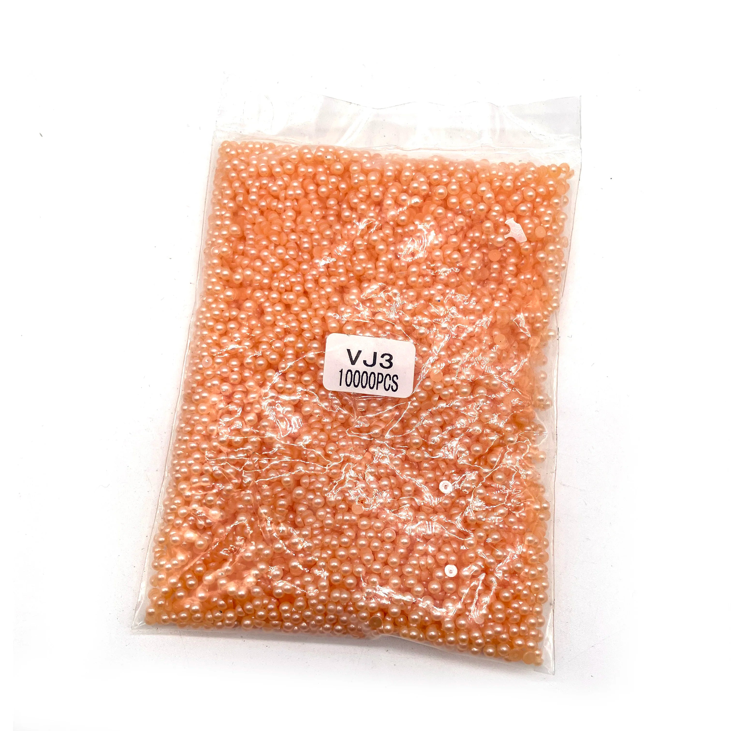 Loose Half Round Shape Flat Back  Pearl Beads Plastic Pearl Beads