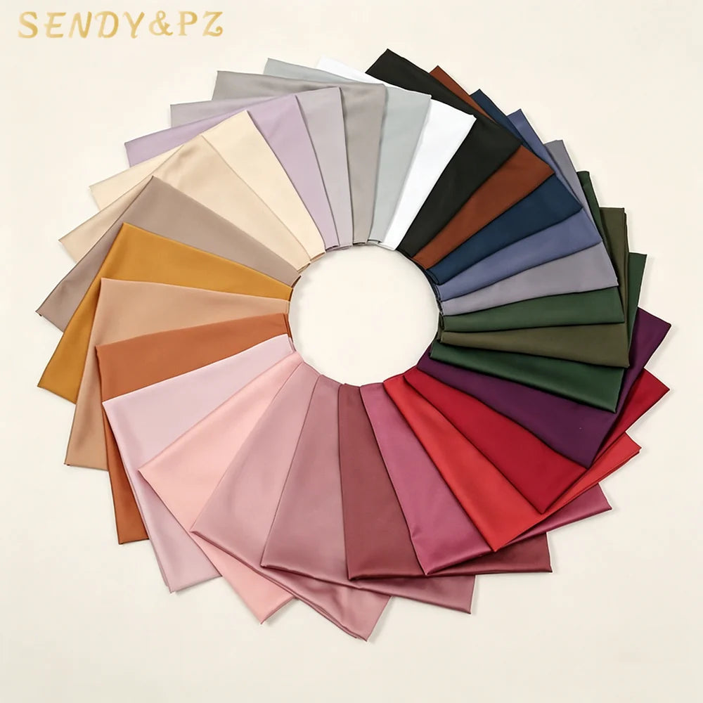 110 * 110cm Fashion Large Size Solid Color Square Shawl Scarf Breathable Soft Polyester Headscarf Women Clothing Accessories
