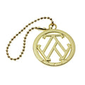 Zinc Alloy Garment Accessory Manufacturer Round Shape Hollow logo Metal hang Plate With Ball Chain