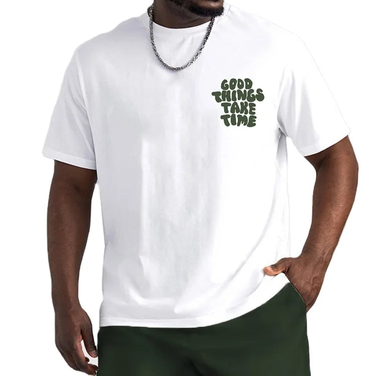 Custom Print Logo Men's Thick Cotton Summer Graphic Top 100% Cotton Knitted Plus Size Digital Printing