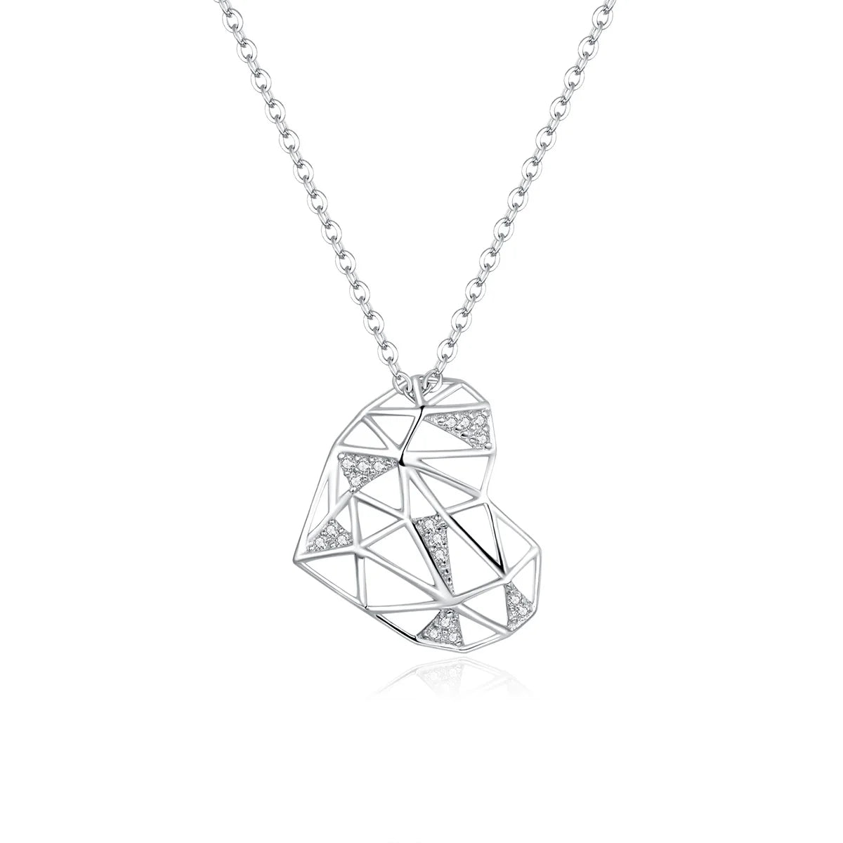 925 Heart Pendant Necklace Jewelry Sterling Silver Fashion Design Deconstruction Party for Women Necklaces Trendy Link Chain
