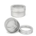 30ml Round Cosmetic Sample Aluminum Metal Packaging Cosmetic Tin Can Round Metal Tea Tins Round Box with Window