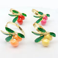 Ychon Handmade Lemon Napkin Rings Summer Fruit Napkin Holder Ring Faux Lemon Napkin Ring Summer Fruit Serviette Buckle