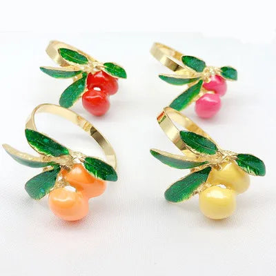 Ychon Handmade Lemon Napkin Rings Summer Fruit Napkin Holder Ring Faux Lemon Napkin Ring Summer Fruit Serviette Buckle
