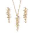 Miallo Korean Fashion Jewelry Sets Flower Zircon Gold Plated Long Necklaces Earrings Set for Girls Wedding Party Accesorios