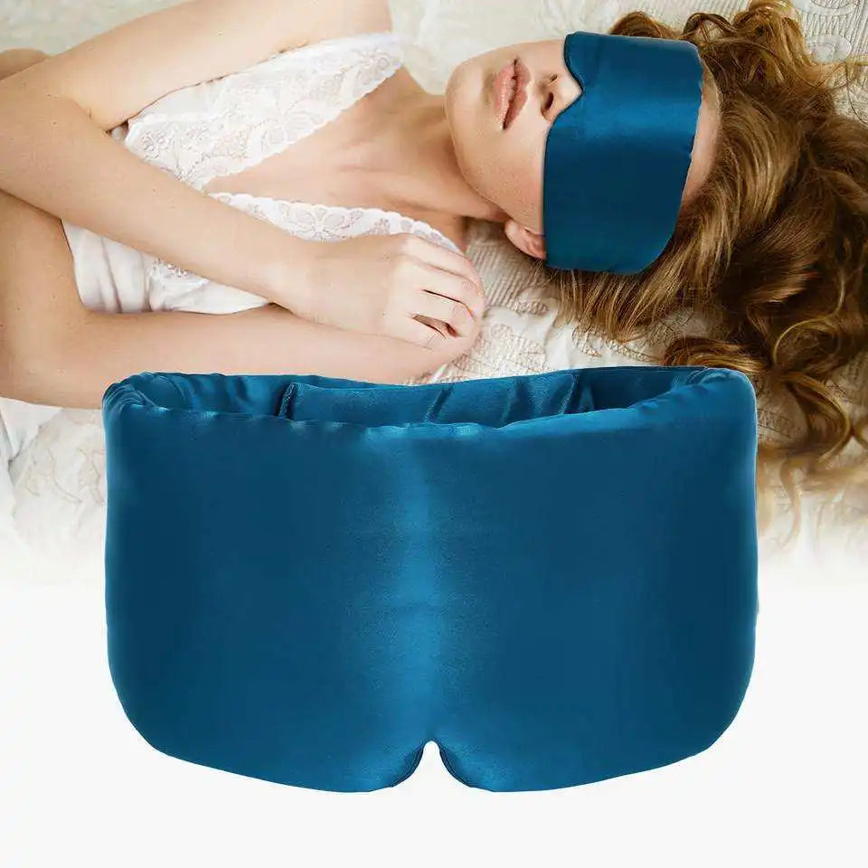 Silk-Like Sleep Eye Mask Oversized Adjustable Blackout Eye Cover Smooth & Skin-Friendly Ideal for Travel & Naps