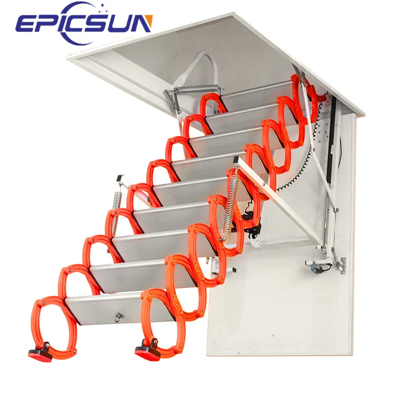 Indoor Electric Aluminum Folding Extension Ladders with 300kg Load Capacity Contemporary Design for Household Use