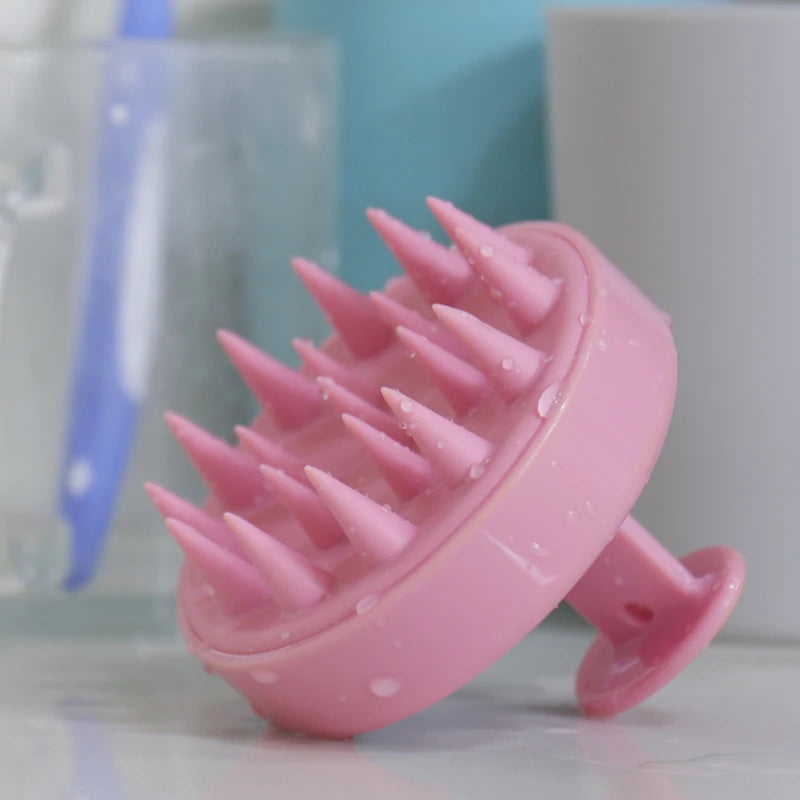 2025 Top Selling Hair Massager Silicone Bath Brush Customized Wheat Straw Brush Scalp Massager Reduce Itchy Scalp Shampoo Brush