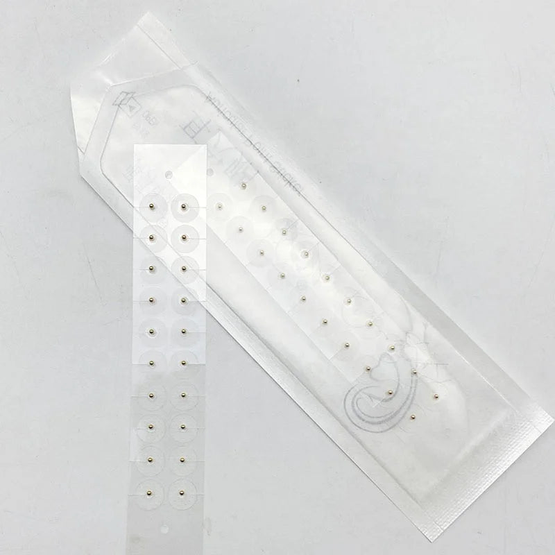 Custom Wholesale Auricular Therapy Ear Seeds Acupuncture Kit Acupoint Therapy Patch Accupucture Ear Seeds Acupuncture 24K Gold
