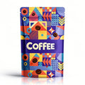 Custom Printed Coffee Bags With Valve Stand up Aluminium Foil Side Zipper Flat Bottom Bag Reusable Heat Sealed Coffee Bean Bag