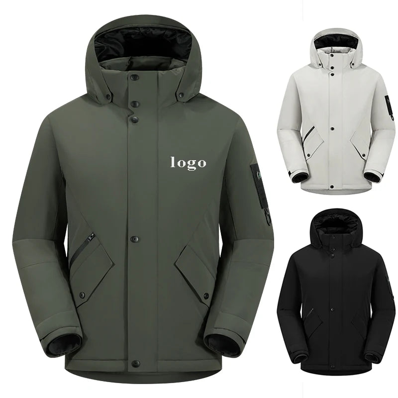 2025 Winter DownJacket Thermal Insulated Biker Mountain Waterproof Ski 90/10 White Duck Down Windproof Duck Down Snow Parka Coat
