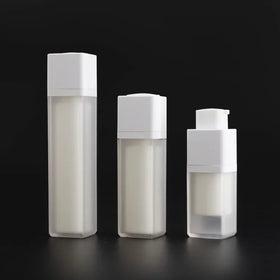 Cosmetics Lotion Airless Pump Bottle15ml 30 Ml 50ml Square White 30ml Frosted Bottle Body Cosmetic Container Package