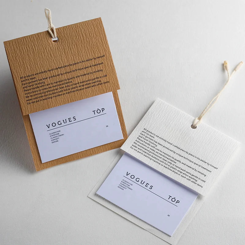 Clothing Processing Accessories Store hang Tag Men and Women Elevator Cloud Rice Paper Listed to Make Custom logo