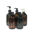 Popular 300ml 500ml Green Amber PET Plastic Lotion Bottle with Pump