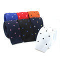 Customized Pattern Knitted Ties Men's Dots Knitting Neck Tie 6cm Skinny Slim Silk Polyester Necktie for Men Wedding Business