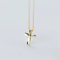 Fashion Fine Jewelry 925 Sterling Silver Minimalist Simple Plain Cross Pendant Gold Plated Necklaces for Women