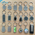 Wholesale Manufacturer Blank Keychain Custom Logo Metal Leather Keychains Laser Key Chain Advertising QR Code Gift Promotion Key