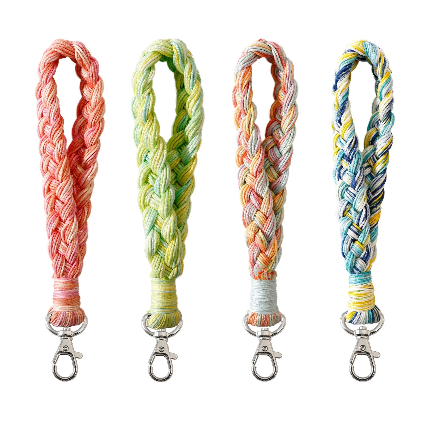 2023 Handmade Rope Braided Colorful Macrame Tassel Keychain Craft Accessories Handmade Boho Cotton Keychain