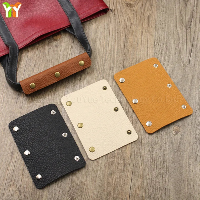 Elegant Non-Slip PU Leather Handbag Grip Sleeve with Snap Button Design Special Bag Handle Covers