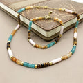 Fashion Personality Design Virgin Mary Necklace Set Stainless Steel Natural Stone Agate Tiger Eye Chain for Women