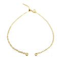 Real 14K Gold Filled 1.0mm Flat Cable Chain 16/20CM Bracelet Chain Findings W/2 Open O Rings/Pin & 3mm Adjustable Stopper Bead