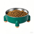 Factory Wholesale Custom Dog Feeder Dishes Pet Cat Bowl High Leg Neck Protection Pet Stainless Steel Dog Food Bowl Anti-slip