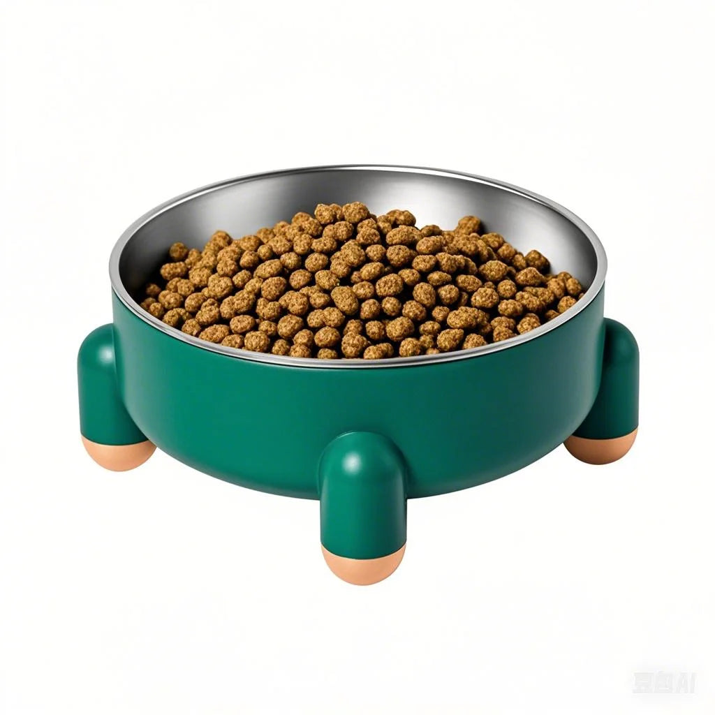 Factory Wholesale Custom Dog Feeder Dishes Pet Cat Bowl High Leg Neck Protection Pet Stainless Steel Dog Food Bowl Anti-slip