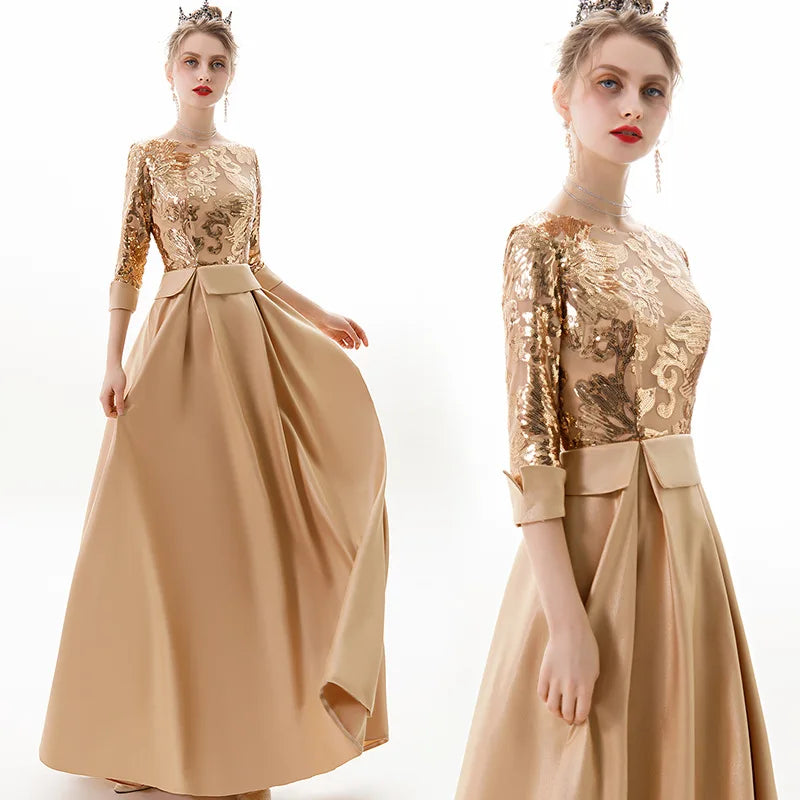 V Neck Backless a Line Women's Evening Dress Half Sleeve Bridesmaids Gowns Prom Cocktail Party Wedding Guest Dresses