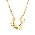 Custom Gold Plated Stainless Steel Sun Earring Necklace Jewelry Sets for Women