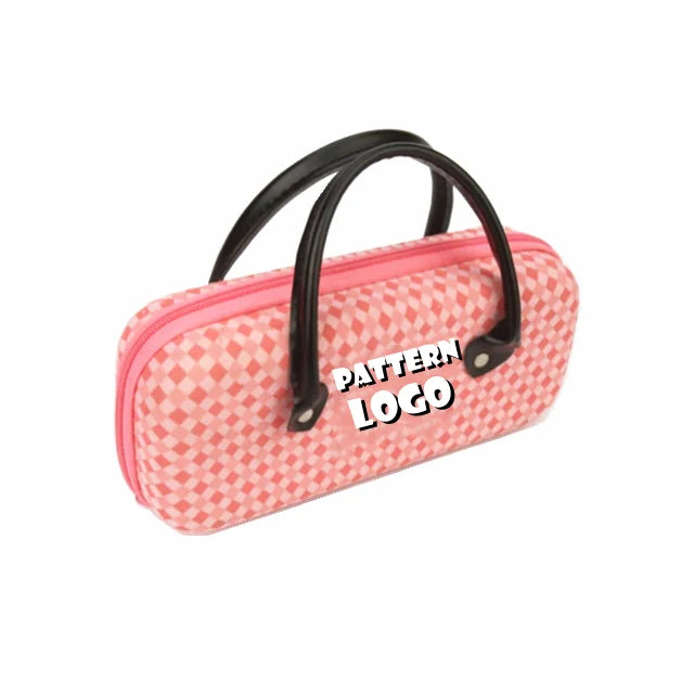 Custom Made Large Capacity EVA Cosmetic Bag Case Fashionable Purple Waterproof Zip Lock Paillette Pattern Soft Handle Portable
