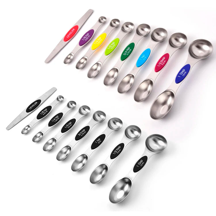 Magnetic Measuring Spoon Teaspoons Stainless Steel Baking Kitchen Measuring Spoons Set