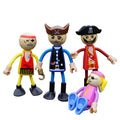 Montessori Diy Mini Puppet Kokeshi Sculpture Wooden Figure Dolls Family House People Toys Set  Craft Art