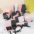 SSeeSY  Small Custom Logo Earring Bracelet Necklace Ring Package Gift Paper Cardboard Ribbon Jewelry Packaging Valentine Boxes