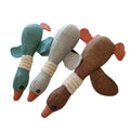 Custom Luxury Dog Plush Toy Linen Duck Geese Shape Bite-resistant Interactive Squeaky Chew Stuffed Animal Toy 21x32cm