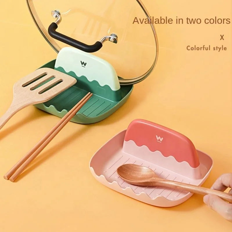2024 New Pot Cover Rack Creative Spatula Rack Soup Spoon Mat Chopstick Storage Kitchen Rack Countertop Shelf T