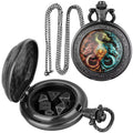 Intricately Designed Metal Pocket Watch Case Unique Fantasy Gear Pattern Tabletop Gaming Role Playing Collectible Accessory