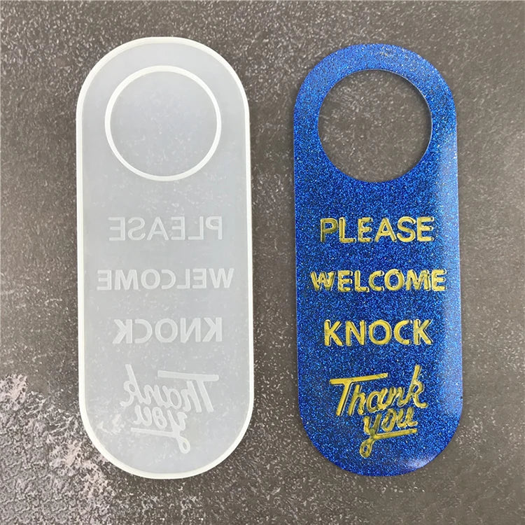 YS Hotel Room Do Not Disturb Don't Out of Office Quiet in a Meeting Please Welcome Knock Door Hanger Card Resin Silicone Molds