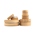Wholesale Cosmetic Hair Pomade Packaging Aluminum Cosmetic Jar with Bamboo Wooden Cover ABJ--017C
