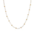 Elegant White Shell Natural Stone Stainless Steel Beads Necklace Non Tarnish Waterproof White Fritillary Choker Necklaces