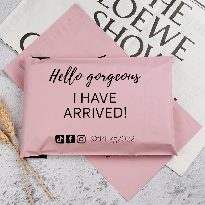 Oem Odm Plastic pink Mailing Envelopes Polythene Courier Packing Pouch Postage Shipping Bag With Custom Logos