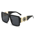 2025 Sunglasses Trend Large Frame Sunglasses Female Lion Head One Piece Personalized Hollow Out Mirror Legs Glasses