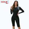 European Style Women Long-sleeved Surfing Suit New Diving One Piece Swimsuit Sports Wear